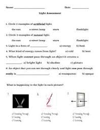 Light Quiz Modified Grade 2 2nd Grade Quiz Grade
