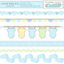 Sweet Baby Boy Borders Set Svg Cuts Clipart