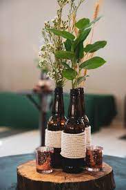 Craft Beer Forum Of Oklahoma 2018 Oklahoma State University Beer Bottle Centerpieces Beer Bottle Wedding Decor Wedding Table Centerpieces Rustic