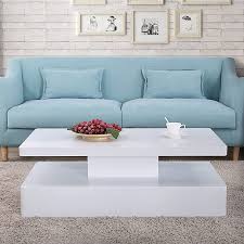 2020 popular 1 trends in home & garden, furniture, lights & lighting, home improvement with coffee table living room white and 1. Amazon Com Mecor Modern Glossy White Coffee Table W Led Lighting Contemporary Rectangle Design Living Room Furniture 2 Tiers Kitchen Dining