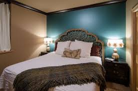 Painted Interior Walls Stripped Bedrooms In Blue And Brown Ralph Lauren Metallic Turquoise Sea Blue Interior Wall Paint Accent Wall Bedroom Bedroom Makeover