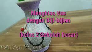 Menghias Pot Dengan Biji Bijian Seri Prakarya Anak Sekolah Youtube