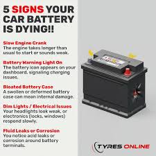 These 5 common signs indicate that your battery's dying. Make sure to not  ignore any sign of the 5. For more information follow us and stay tuned for  more to come!