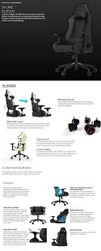 features vertagear racing s line sl5000 gaming chair black white r2 custom pc gaming chair black and white