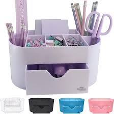 Because that pencil cup can only hold so that's where desk organizers can help, giving you everything you need to be productive at home. Amazon Com Acrylic Desk Organizer For Office Supplies And Desk Accessories Pen Holder Office Organization Desktop Organizer For Room College Dorm Home School Light Purple White Lavender Home Improvement