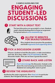 5 Simple Guidelines For Engaging Student Led Discussions Www Commonlit Org Student Centered Learning Student Centered Classroom Student Engagement