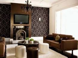 Like The Dark Brown Accent Wall Might Prefer The Pattern On Drapes Though Brown Living Room Brown Sofa Living Room Brown And Cream Living Room