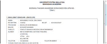 Borang kebenaran mengepos skrol/transkrip akademik. Manual Pengguna Modul Jubah