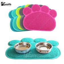 Paw Shape Dog Puppy Cat Pvc Placemat Pet Dish Bowl Feeding Food Mat Wipe Clean Dishes Feeders Dog Supplies Puppy Supplies Dog Training Cat Supplies