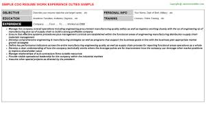 coo resumes samples