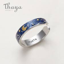 Fine Or Fashion Fineitem Type Ringsmetals Type Silverstyle Bohemiashape Pattern Moonrings Type Wedding Bandsoccasion A Romantic Rings Enamel Ring Handmade Ring