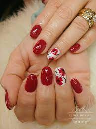Poppy Nails Glitter Nails Acrylic Nails Red Gel Nails