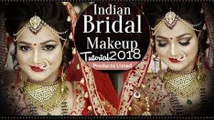 traditional bridal makeup with peach