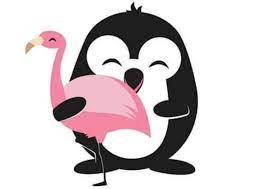 Pippin The Penguin Loves Fiona The Flamingo Flamingo Gifts Beach Cartoon Pink Bird