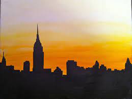 Thanks for stopping by to spend a. Skyline Paintings Skyline Painting Cityscape Painting Silhouette Art