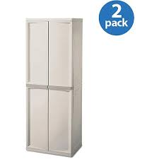 Sterilite 4 Shelf Utility Storage Cabinet Putty 2 Pack Walmart Com Utility Storage Cabinet Storage Sterilite