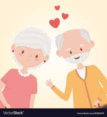 Old people happy grandparents mature couple love Vector Image