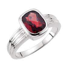 Check out our garnet ring white gold selection for the very best in unique or custom, handmade pieces from our engagement rings shops. White Gold Mozambique Garnet Ring