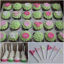 Football Theme For Girl Babyshower Football Baby Shower Football Baby Shower Theme Baby Shower Cupcakes