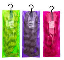 Wholesale New Luxury Colorful Dazzles Custom Logo PVC Hair Extension Bag  Ziplock Zipper Long Plastic Packaging Bags for Hair Wig