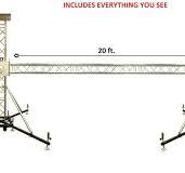 8.50 Ft. H + 20 Ft. W Ground Support Truss Lifting Tower Roof System  Outriggers