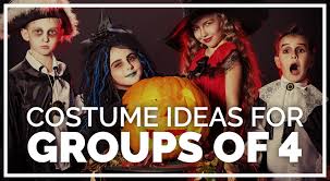 Matching scary group halloween costumes. Costume Ideas For Groups Of 4 Three S A Crowd Four S A Party Costume Guide Halloweencostumes Com Blog