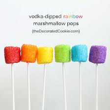 Rainbow Marshmallow Pops With Vodka Grown Up Unicorn Food Recipe Alcoholic Treats Marshmallow Pops Vodka