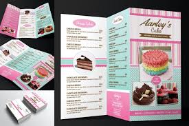 Trifold Cake Menu Business Card Template Psd In 2020 Bakery Business Cards Cake Business Cards Business Card Template Psd