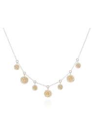 Anna Beck Mini Disc Charm Necklace Gold Silver