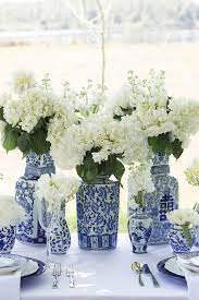 Blue And White Ginger Jar Wedding Inspiration Prim Pretty Prints White Vase Decor Chinoiserie Wedding Ginger Jars Decor