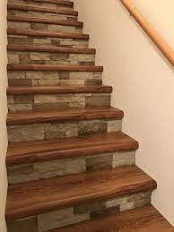 Cap A Tread And Airstone Stairs No More Carpet Took About 2 Days To Complete Rustic Stairs Staircase Remodel Stairs Design
