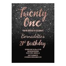 Black And Gold 21st Birthday Invitations Faux Rose Gold Black Faux Glitter 21st Birthday Invitation Zazzle Com 21st Birthday Invitations 21st Birthday Themes 21st Birthday