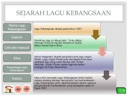 Berakhir sudah pencarian jalan cinta berlabuh di ikatan suci kita berhenti sudah keresahan dalam jiwa. Sejarah Tahun 5 Lagu Kebangsaan