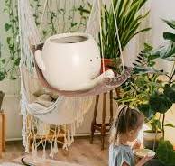 Macetero Para Silla Mecedora, Maceta De Cara Sonriente, Maceta Colgante De  Resina Para Plantas De Interior Y Exterior, Macetas Para Suculentas Para ...