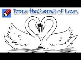 How To Draw Swans Of Love Real Easy For Kids And Beginners Youtube Swan Drawing Swan Painting Valentines Day Drawing