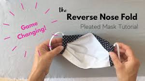 Reverse Nose Fold Face Mask Tutorial Youtube In 2020 Diy Sewing Pattern Mask Tutorial Face Mask Tutorial