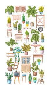 Indoor Garden Clipart Home Plants And Furniture Png Etsy Garden Clipart Plants Plant Clips