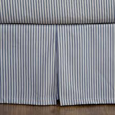 Timeless and true, this bed skirt features beautifully textured cotton fabric in denim blue and soft white ticking stripes offering a simple, romantic feel you can't resist. Navy Blue Ticking Stripe Bedskirt Twin Full Queen King Cal King Southern Ticking Co