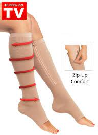 Click To Buy New 1pair Zip Sox Compression Socks Zipper Leg Support Knee Stockings Open Toe Affiliate Zippered Compression Socks Compression Socks Socks