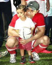 Aamir Khan With Son Azad Bollywood Football Match Fashion