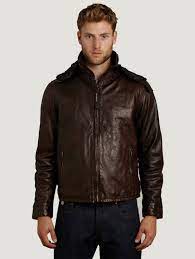C P Company Goggle Hood Leather Jacket In Brown Muzhchiny Moda
