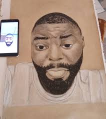 A pencil of our Pug Tenderheart Teddy Bear. 16 x 20