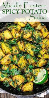 Middle Eastern Spicy Potato Salad Recipe The Mediterranean Dish A Light Mayonnaise Free Potato Salad Spicy Potato Salad Recipe Spicy Potato Salad Recipes
