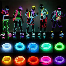 Tslee Flexible El Wire Led Neon Light Tube Glow Strobing Electroluminescent Rope Ebay