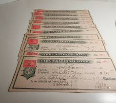Lot Of 10 Vintage Bank Checks First National Bank Cassopolis Michigan Revenue Ebay In 2020 Bank Check Michigan National