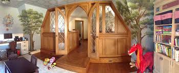Our diy medieval castle playroom/kids bedroom for our grandkids. Painted Castle Playhouse And Landscape Mural Child S Playroom Christianson Lee Studios