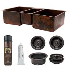 0 hole triple bowl kitchen sink