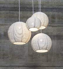 Sangha Dark Design Lighting Darling Rattan Dark Colors White White Pendant Light Pendant Lighting Rattan Lamp