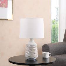Living rooms require soft lighting to create an inviting atmosphere for your guests. Mainstays White Beige Ceramic Table Lamp With Shade 17 H Walmart Com Ceramic Table Lamps Ceramic Table Table Lamp