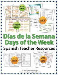 Days Of The Week In Spanish Worksheets Wall Charts And
